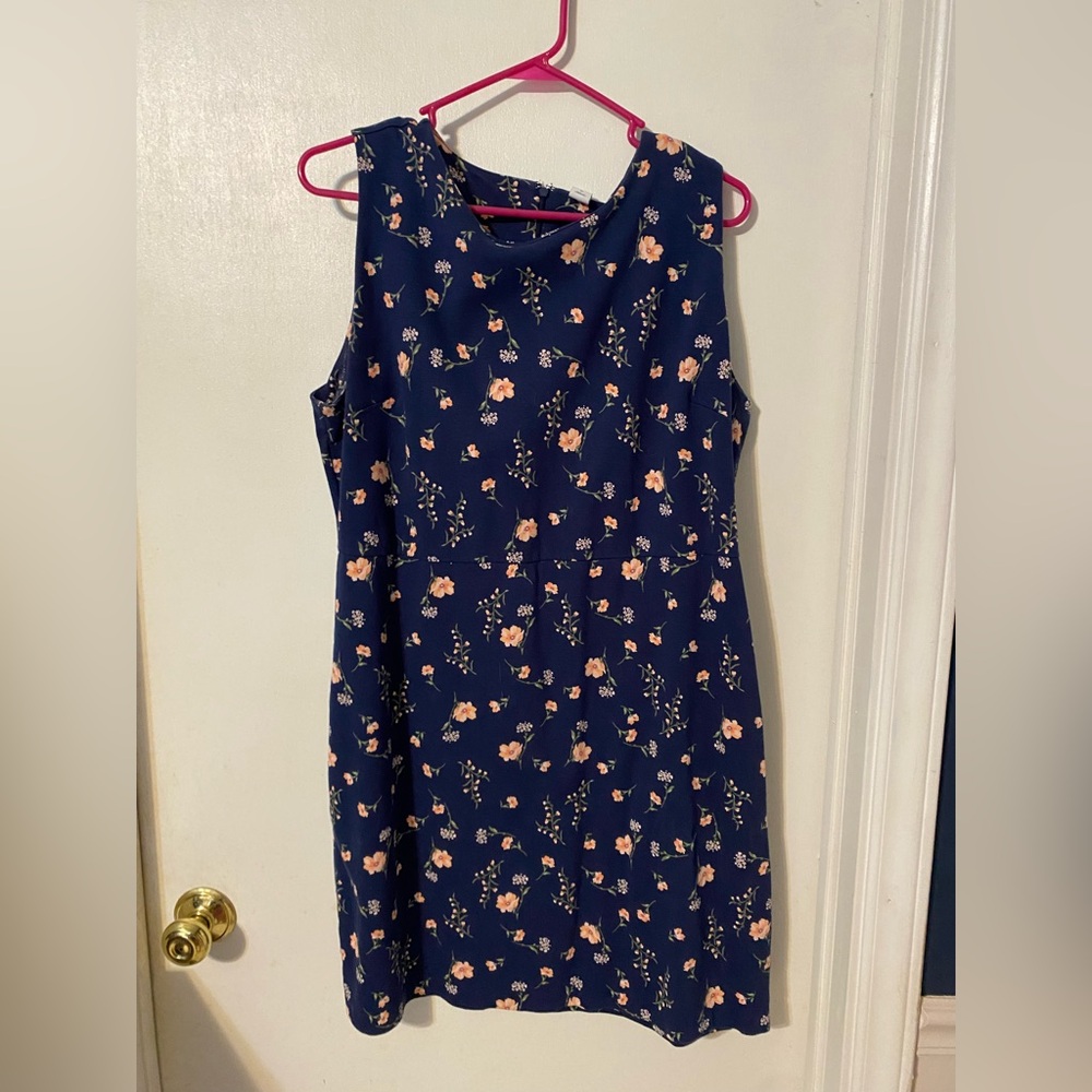 Old Navy Navy Blue Floral Dress